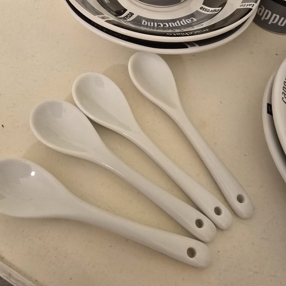 ⭐️40% Off⭐️ IMUSA Espresso Coffee Set with Saucers and Mini Spoons - Set of 4 - Picture 6 of 8